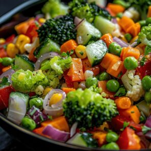 ソードの4のカードから連想される食べ物　温野菜サラダ  