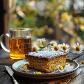 ソードの9のカードから連想される食べ物　カモミールティーとハニーレモンケーキ 