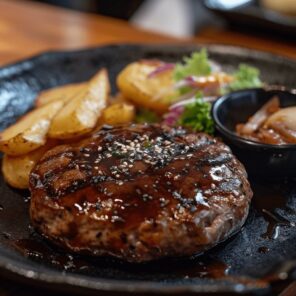 ペンタクルのクイーンのカードから連想される食べ物　ハンバーグ 