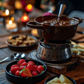 カップの2のカードから連想される食べ物　チョコレートフォンデュ    
 